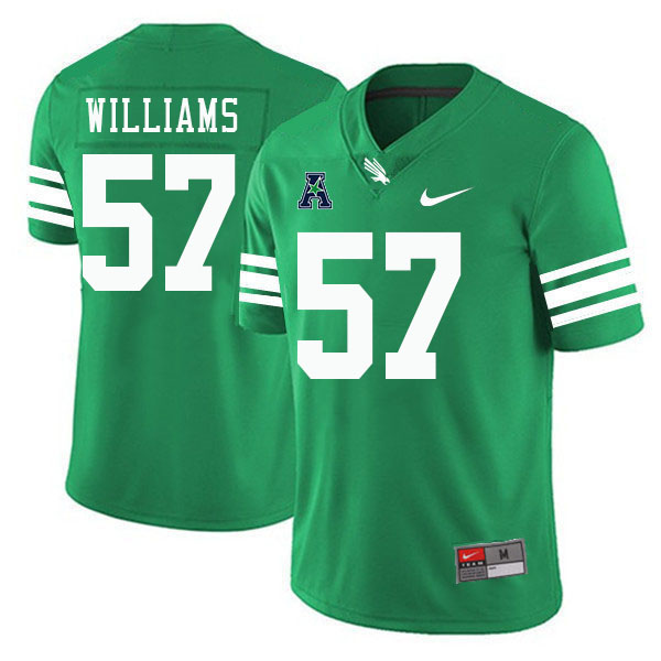 #57 Austin Williams North Texas Mean Green College Football Jerseys Stitched-Green